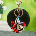 Chinese Fu Character Pompom Keychains in Fourteen Color Options view 10