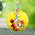 Chinese Fu Character Pompom Keychains in Fourteen Color Options view 11