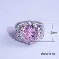 Silver Tone Pink Crystal Branch Cage Statement Ring view 5