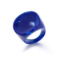Chunky Oval Resin Signet Rings in Four Solid and Tortoiseshell Colors view 8