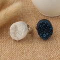 Large Oval Druzy Crystal Adjustable Rings in Three Colors view 1