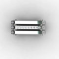 Silver Tone Rectangular Open Band Ring With Black Accents view 3