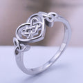 Silver-Tone Celtic Heart Ring With Open Knotwork Band view 4