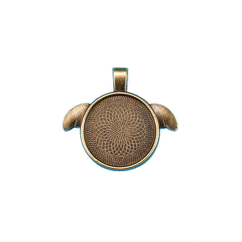 25mm Winged LOVE Pendant Tray Charm for Necklace DIY Jewelry