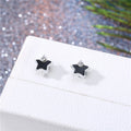 Silver Tone Magnetic Stud Earrings in Three Black Enamel Designs view 3