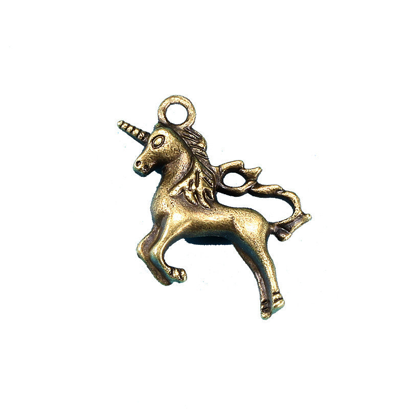 24x23mm Double-Sided Alloy Unicorn Pegasus Charm Pendant
