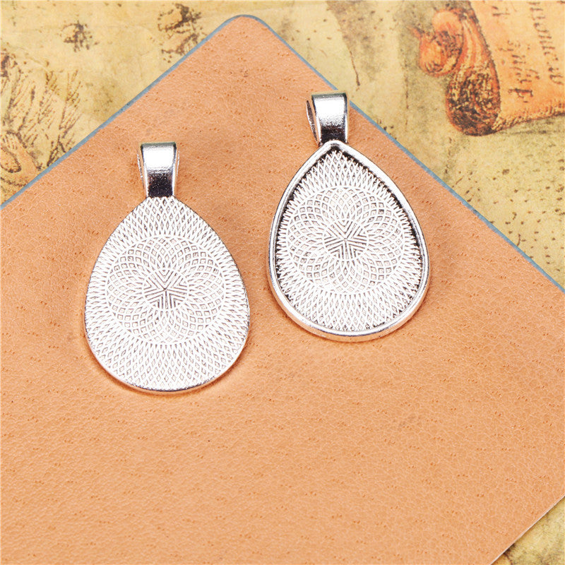 25x18mm Teardrop Alloy Pendant Tray Bezel Setting