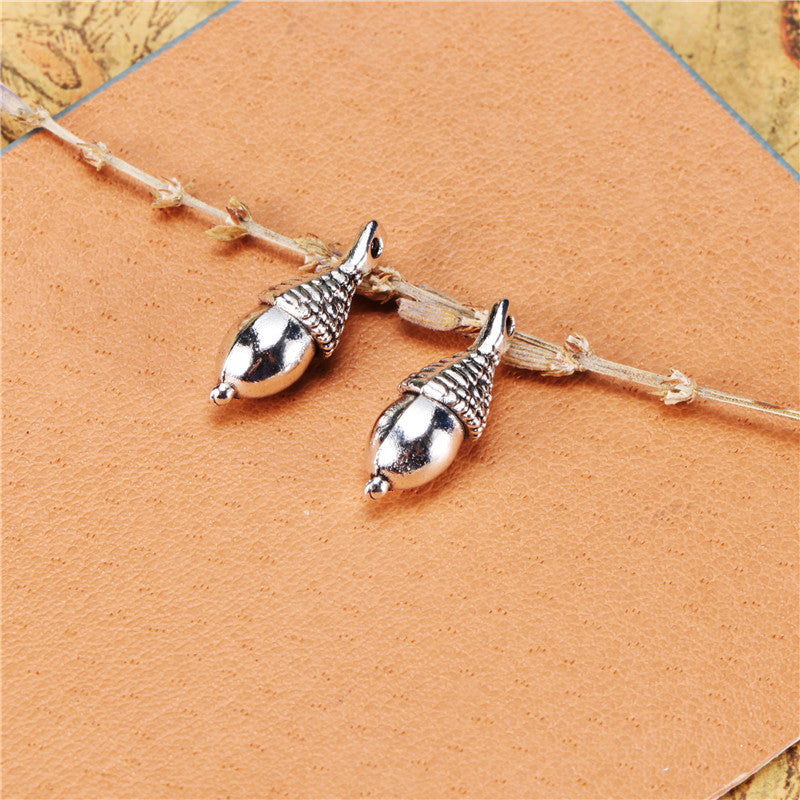 Alloy Acorn Charm Pendant for DIY Jewelry, 20x7mm