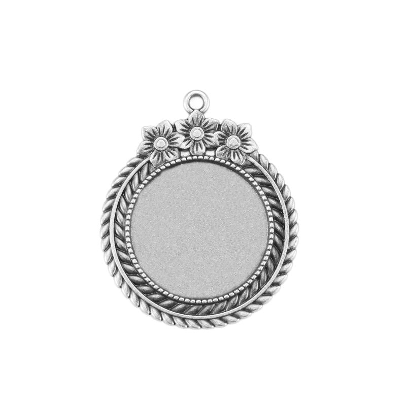 25mm Flower Pendant Tray Cabochon Base