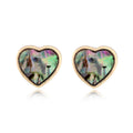 Gold Tone Abalone Shell Stud Earrings in Five Geometric Shapes view 7