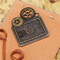 Vintage Alloy Gear Clock Charm Pendant 50x39mm