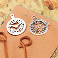 Openwork Round Clock Face Metal Charm in Three Finishes view 4