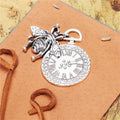 Bee and Clock Face Metal Charm in 3 Decorative Finishes view 4