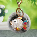 Jeweled Fish Plush Pom Pom Keychains in Fifteen Pictured Colors view 9