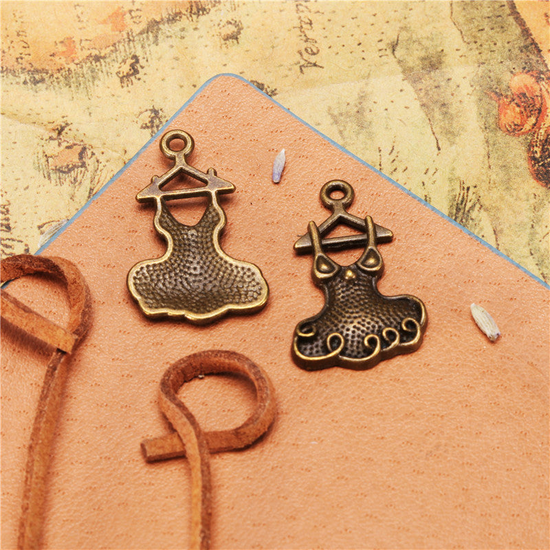 Vintage Alloy Ballet Skirt Charm Pendant 29x18mm
