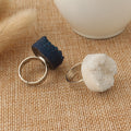 Large Oval Druzy Crystal Adjustable Rings in Three Colors view 3