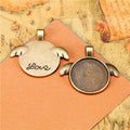 25mm Winged LOVE Pendant Tray Charm for Necklace DIY Jewelry