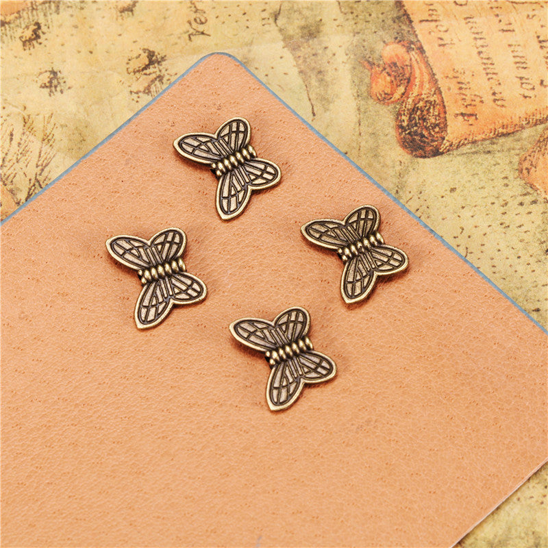Butterfly Alloy Large Hole Bead for DIY Bracelets 14x11mm