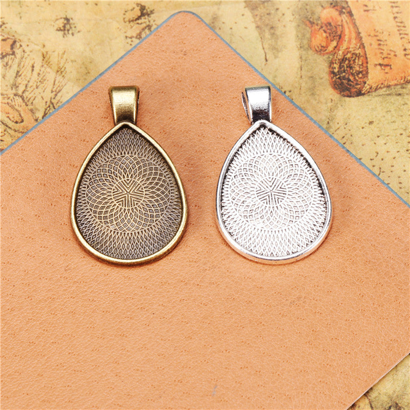 25x18mm Teardrop Alloy Pendant Tray Bezel Setting