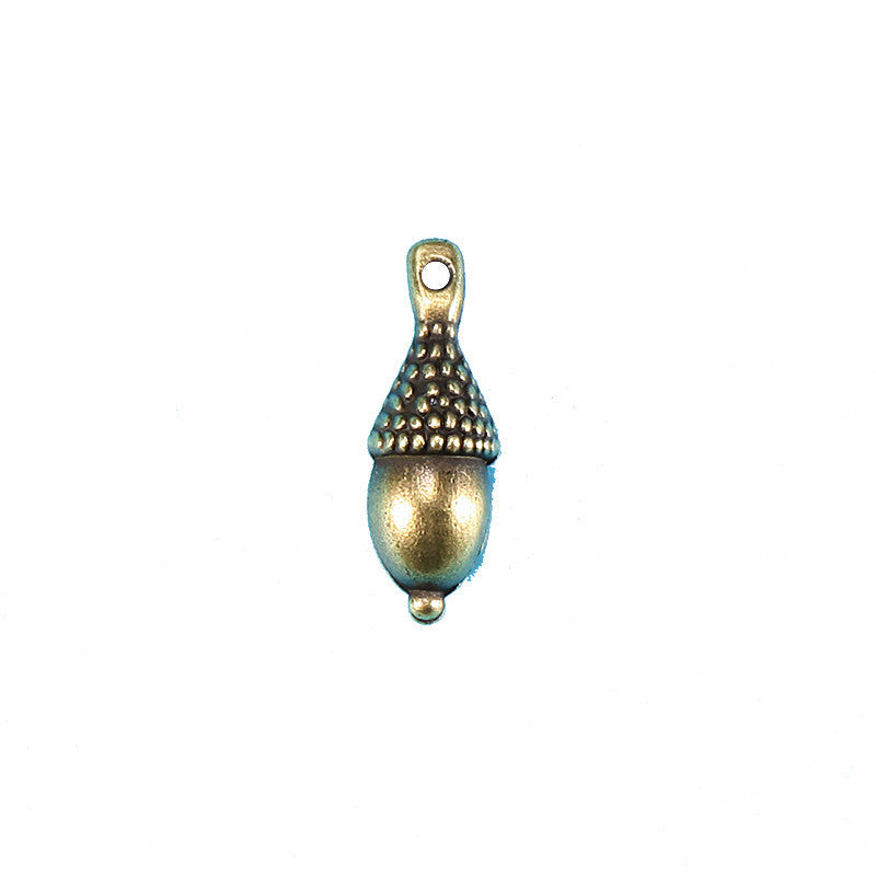 Alloy Acorn Charm Pendant for DIY Jewelry, 20x7mm