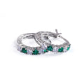 Round Stone Half-Hoop Earrings In Seven Bright Colors view 7