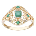 Filigree Ring With Blue Or Green Square Center Stone view 7