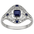 Filigree Ring With Blue Or Green Square Center Stone view 6