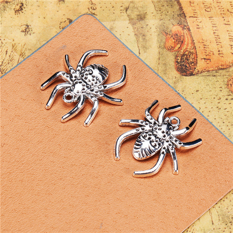 Punk Alloy Spider Charm Pendant 29x25mm for DIY Jewelry