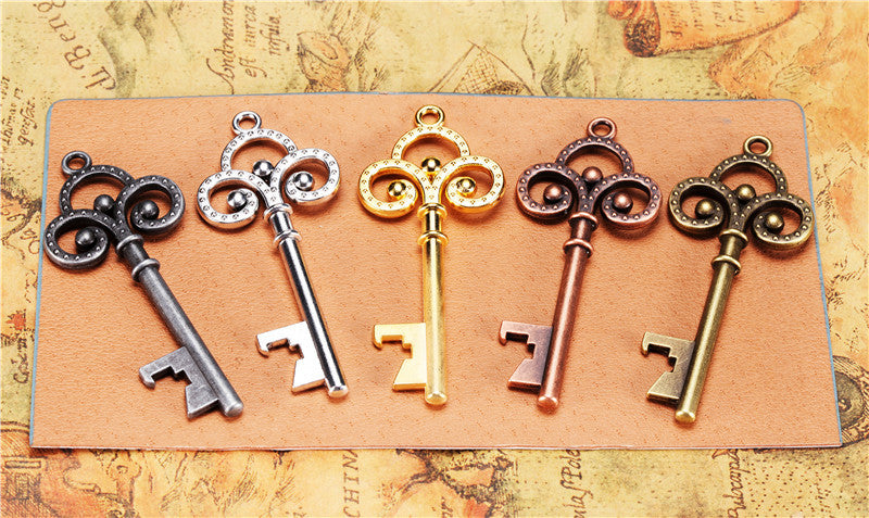 Vintage Double-Sided Bottle Opener Key Charm Pendant 66x28mm