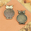 25mm Owl Pendant Cabochon Tray Bezel Setting