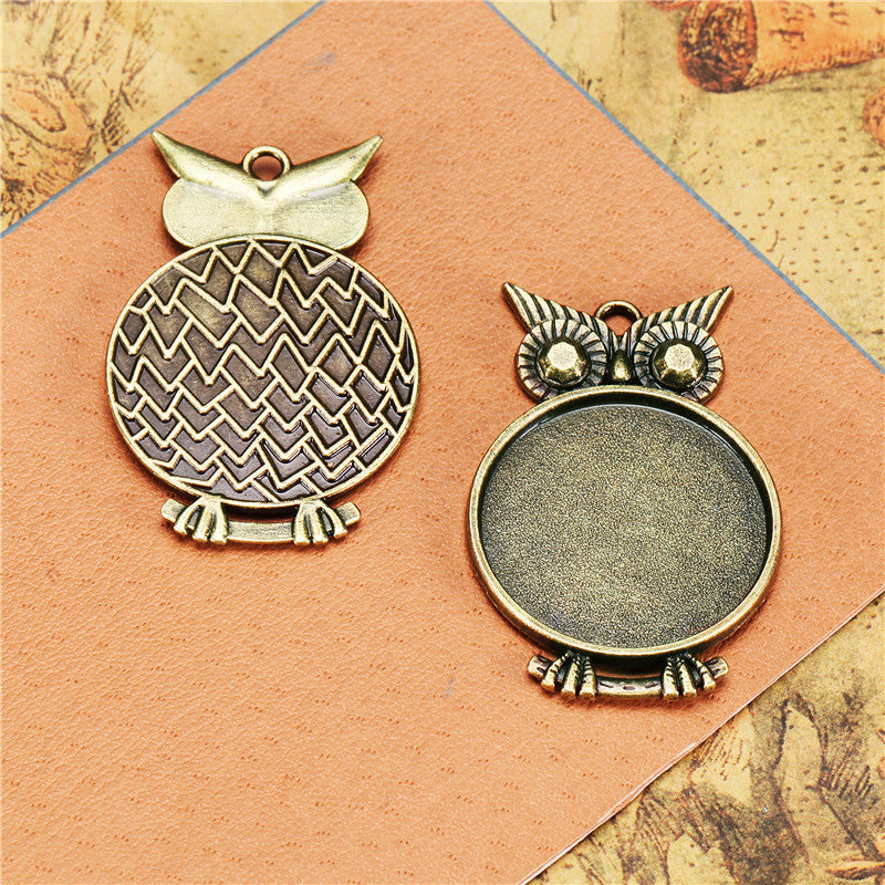25mm Owl Pendant Cabochon Tray Bezel Setting