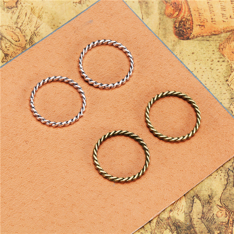 20mm Twisted Ring Alloy Connector for DIY Jewelry