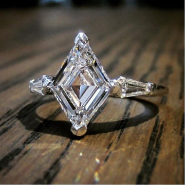 Silver Tone Marquise Solitaire Ring With Split Shank