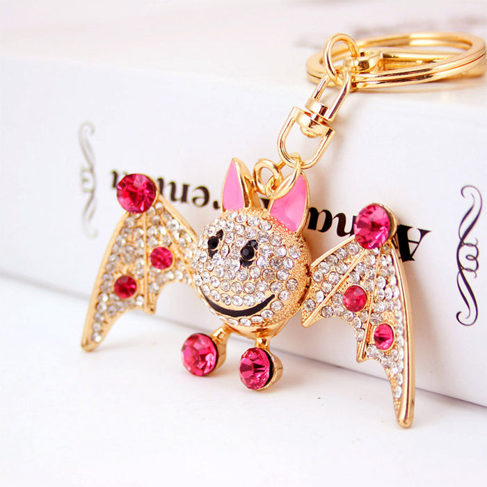Rhinestone Bat Keychain Animal Bag Charm for Car Keys and Bags