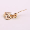 Green Translucent Flower Brooch on a Long Gold Tone Stem view 3