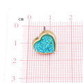 Gold Tone Heart Druzy Stud Earrings in a Three Pair Color Set view 3