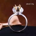 Two Tone Crown Ring With Clear Stone Accent Statement Jewelry view 5
