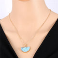 Gold Tone Druzy Semicircle Pendant Necklaces in Seven Colors view 10