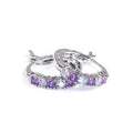 Round Stone Half-Hoop Earrings In Seven Bright Colors view 9