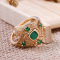 Filigree Ring With Blue Or Green Square Center Stone view 4
