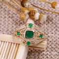 Filigree Ring With Blue Or Green Square Center Stone view 5