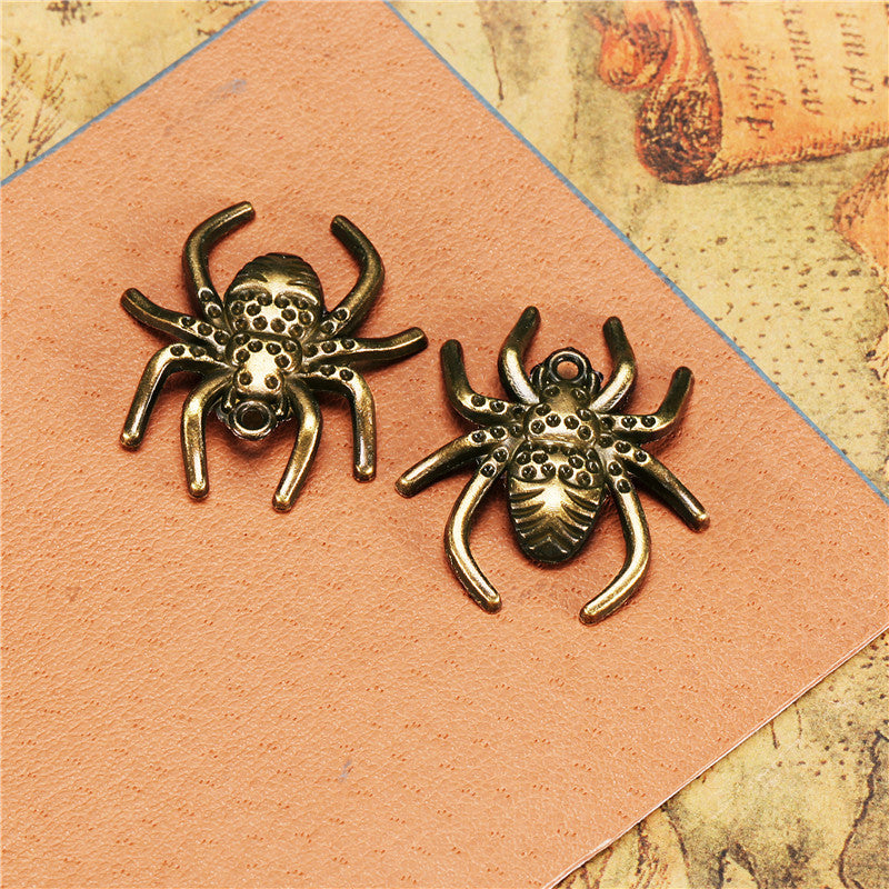 Punk Alloy Spider Charm Pendant 29x25mm for DIY Jewelry