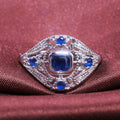 Filigree Ring With Blue Or Green Square Center Stone view 3
