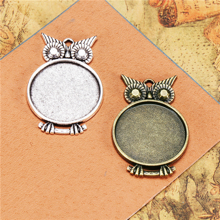 25mm Owl Pendant Cabochon Tray Bezel Setting
