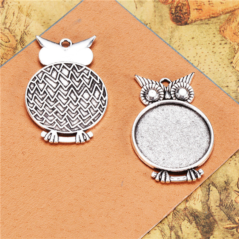 25mm Owl Pendant Cabochon Tray Bezel Setting