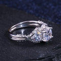 Silver Tone Heart Side Ring with Clear Center Stone view 4