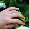 Silver Tone Mom Infinity Ring With Blue Heart Stone view 3