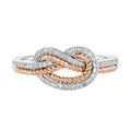Two Tone Infinity Knot Ring With Clear Stones Statement Jewelry view 1