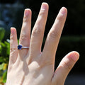 Silver Six Claw Round CZ Ring Pink Blue Clear Stone view 4