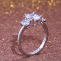 Silver Tone Oval Cluster Ring With Clear Stones Statement Jewelry view 4